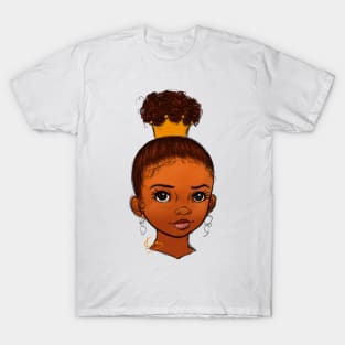 Crown| Little Black girl Princess T-Shirt